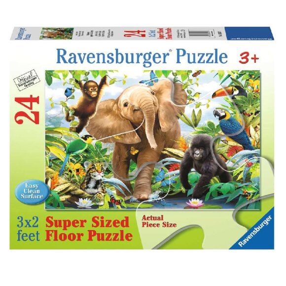 New sealed Ravensburger  Supersize Floor Puzzle 24 Pc Jungle Junior Animals - Picture 1 of 15
